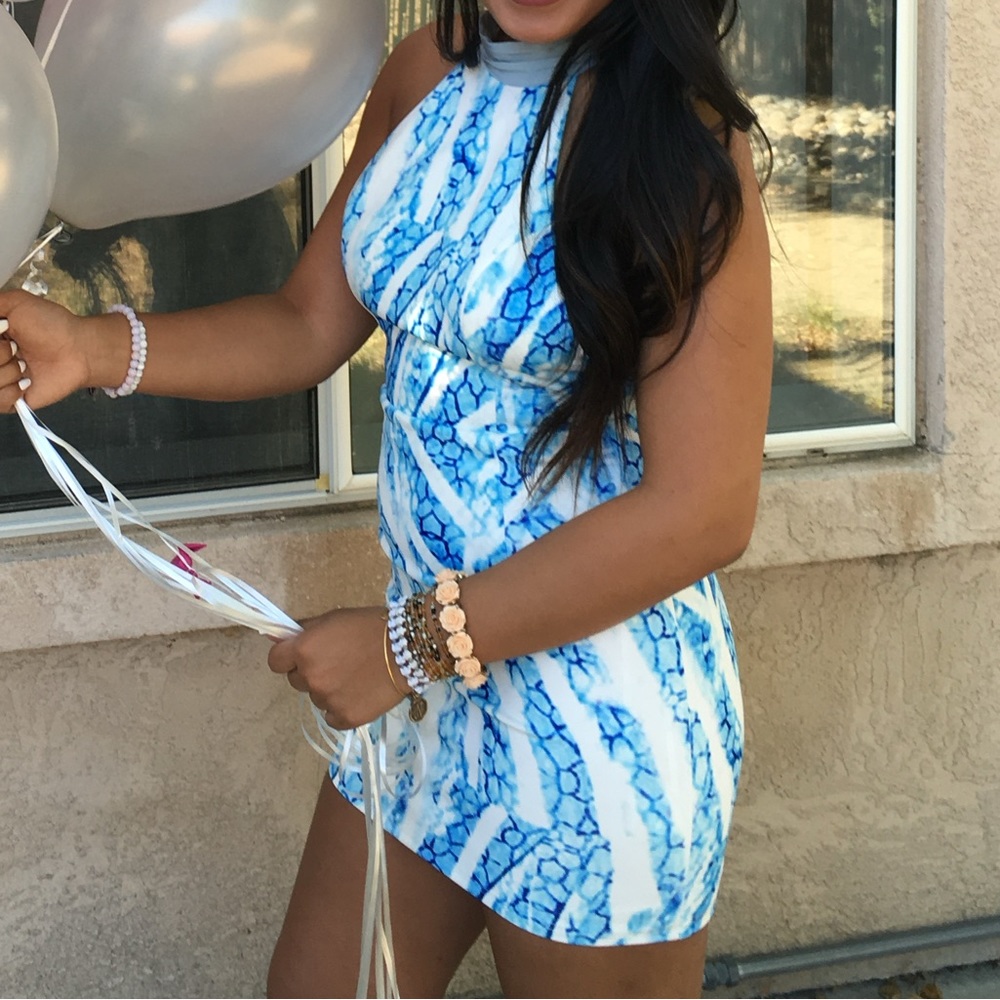 Miss Holly Blue White Mini Dress